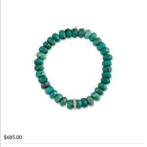Sydney Evan turquoise bead stretch charm bracelet